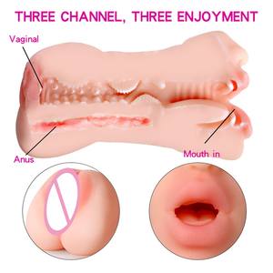 ZRX <span class=keywords><strong>3</strong></span> in 1 Künstliche Muschi Mund Vagina Anal Realistische Tasche Muschi Deep Throat Sexspielzeug für Männer - Product Image 4
