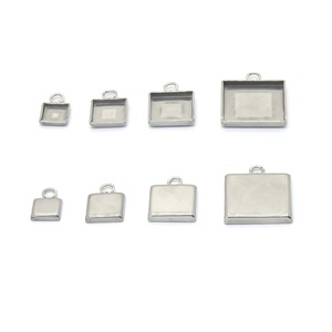 Stainless Steel <b>Square</b> Pendant Holders 6mm-15mm DIY Jewelry Accessories Geometry Design For Crystals And Gemstones - Product Image 5