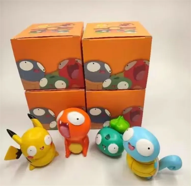 4.5-8cm 4 stil anime büyük gözler pokemoned şekil çocuklar oyuncak çok sevimli karikatür karakter PVC model oyuncak