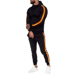 PIHA SPORTS Mens <b>Tracksuit</b> Set Full Sleeve Fleece Zipper Hoodie Top Bottoms Jogging Joggers Gym Contrast Plain <b>Polyester</b>/Cotton - Product Image 3