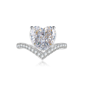Bague ajustable en cuivre anti-ternissement Toderi Fashion, 10 mm, zircon coloré en forme de cœur, sans ternissement, pour femmes, vente en gros - Product Image 6