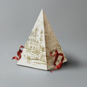 Sunshine Custom Catering Pyramidal Cake <b>Box</b> Paperboard Takeout Bread Dessert Snack Packaging for Bread Dessert Snack Cake - Product Image 5