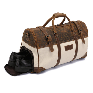 Luxury Canvas Duffel <strong>Bag</strong> with Shoe Compartment for Gym Use Fitness Luggage <strong>Bag</strong> Traveling Weekender Vintage Duffel <strong>Bags</strong> - Product Image 5