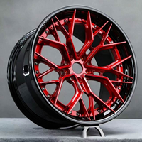 Jantes en fibre de carbone forgées Deep Dish Polish Chrome 5x127/5x114.3/5x120 de 18 à 22 pouces pour Mercedes/GTR/C8/Chevrolet Camaro