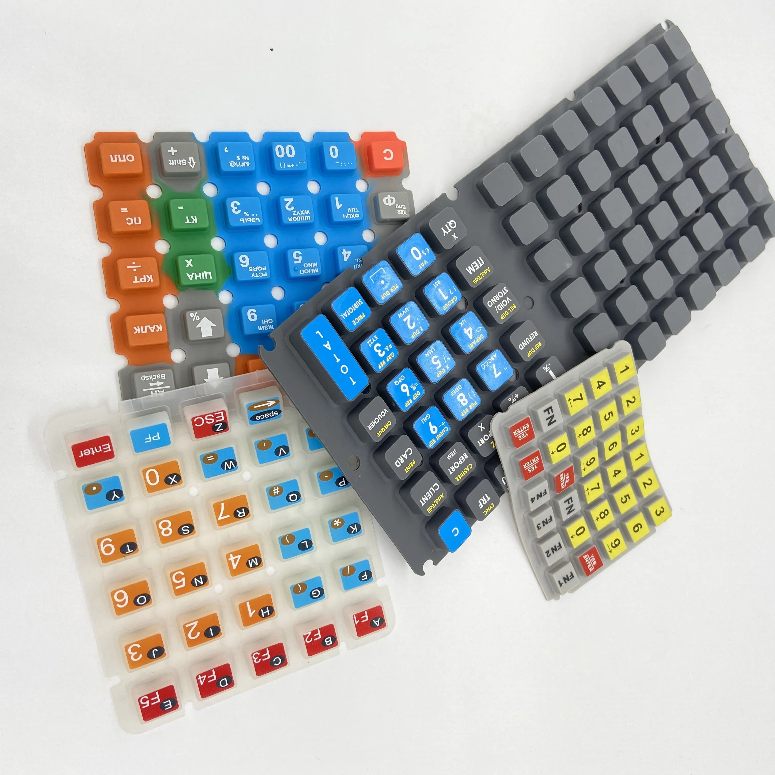 Teclado de borracha de silicone personalizado do oem, botão com óleo pu da impressão de seda, pílula de carbono