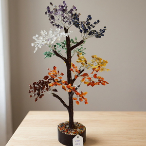 Árbol de piedras preciosas de 7 chakras hecho a mano con ágata, cuarzo, amatista, bonsái curativo, árbol de piedras de cristal natural para decoración del hogar. - Product Image 4