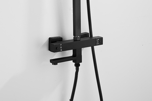 Set Doccia Termostatico di Lusso di Alta Qualità, Colonna Doccia Quadrata Nera per Bagno - Product Image 4