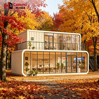 Maisons conteneurs préfabriquées en acier Cammi, cabine intelligente, villa, glamping, hôtel de tourisme, pod de vie avec boutique et salle de bain