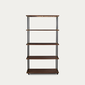 ชั้นวางหนังสือไม้สไตล์โมเดิร์นโบราณ ชั้นวางหนังสือไม้สไตล์อินดัสเทรียลสำหรับห้องนั่งเล่น ห้องครัว ห้องนอน - Product Image 1