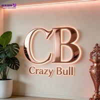 Lettres lumineuses LED en acier inoxydable, lettres rétroéclairées personnalisées pour la décoration de restaurants, hôtels et devantures de magasins