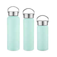 Bouteille d'eau en acier inoxydable, sport, double paroi, isolation sous vide, cyclisme, anti-fuite
