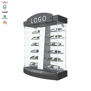 Fancy Eyewear cửa hàng Kính mắt nhà máy gỗ tùy chỉnh 3 cặp kính mát kính truy cập hàng đầu hiển thị quang học đứng - Product Image 1