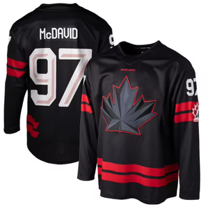 Équipe AOLAN pour hommes 2026 pour Connor McDavid # 97 maillots de <span class=keywords><strong>hockey</strong></span> <span class=keywords><strong>sur</strong></span> glace |   Noir Rouge Blanc Brodé Polyester/Coton Séchage Rapide Complet - Product Image 1