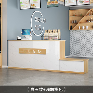 Bàn thanh gỗ hiện đại cho quầy lễ tân văn phòng khách sạn có thể tùy chỉnh bởi các nhà sản xuất-cho các cửa hàng bánh và cửa hàng trà - Product Image 5
