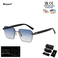 Lunettes de soleil Boyarn pour hommes et femmes, sans monture, en métal, tendance, lunettes de soleil à la mode, lunettes de soleil de créateur pour femmes