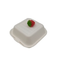 Récipient alimentaire compostable biodégradable de 6 pouces canne à sucre bagasse boîte à hamburger en plastique bambou boîte à lunch à emporter