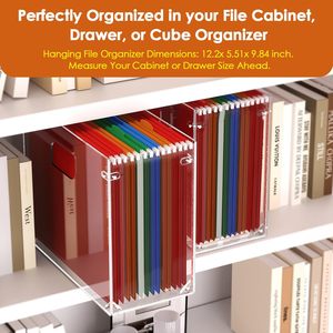 Xách tay rõ ràng Acrylic Máy tính để bàn treo tập tin tổ chức Hộp Thư Kích thước thùng xử lý văn phòng nhà sử dụng Rack hiển thị các tập tin tài liệu - Product Image 4