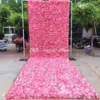 Toile de fond murale florale 5D 8ft x 8ft en tissu, panneau de fond photo floral pour mariage, fausses fleurs pour la décoration de lieux événementiels