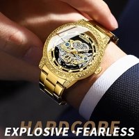 Reloj BINBOND para Hombre, Retro Clásico, Esqueleto Transparente, Cuarzo, Relojes de Lujo para Hombre, Correa de Cuero, Resistente al Agua, Logotipo Personalizado, Reloj de Pulsera