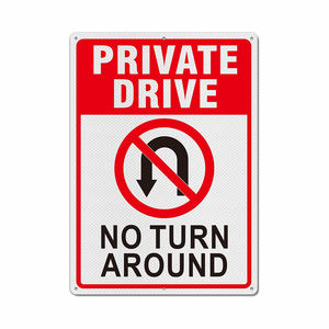 Trafik uyarı işaretleri özel sürücü hiçbir dönüş etrafında Metal alüminyum malzeme UV baskı yüksek kaliteli göz alıcı renk - Product Image 1