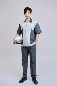 ชุดเซฟตี้แขนสั้นผ้าถ่านของผู้หญิงชุดทำงานเวียดนามแบบใหม่คุณภาพสูง - Product Image 4