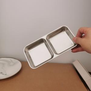 調味料サービングディッシュ 304 ステンレス鋼ディップディッシュ 1/2/3 コンパートメント付き 鍋 BBQ ソース 前菜用 キッチン用 - Product Image 4