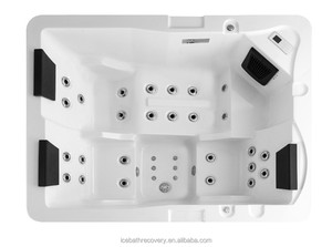 Bain à remous extérieur pour 2 personnes, baignoire de massage en acrylique avec 24 jets, 1,5 CV, contrôle WIFI, désinfection à l'ozone - Product Image 3