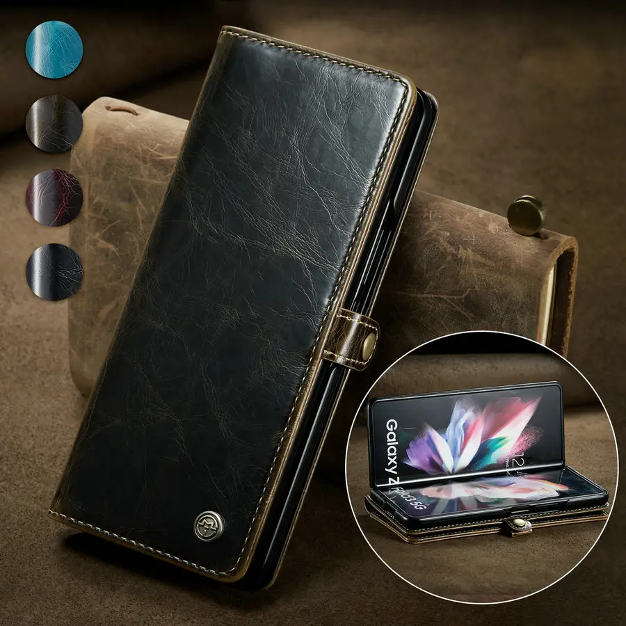 CaseMe 2022 Acessórios Do Telefone Celular para Samsung Caso Z Fold 3 Sacos de Luxo Magnética Kickstand Caso de Telefone Celular Carteira para Samsung