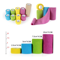 Bande de fixation auto-adhésive en coton pour usage médical, sportif et élastique, pour animaux de compagnie, 5cm/10cm x 4.5m, Classe I