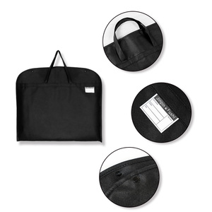 Échantillon gratuit sac de rangement de costume anti-poussière Portable noir Non-tissé sacs de couverture de vêtement Logo personnalisé couleur pour magasin de costumes d'affaires - Product Image 3