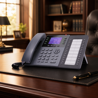 Téléphone IP SIP DSS-32+T800WN avec écran LCD 2,8 pouces, audio HD double bande, 32 touches BLF, téléphone de bureau VoIP pour réception et centre d'appels