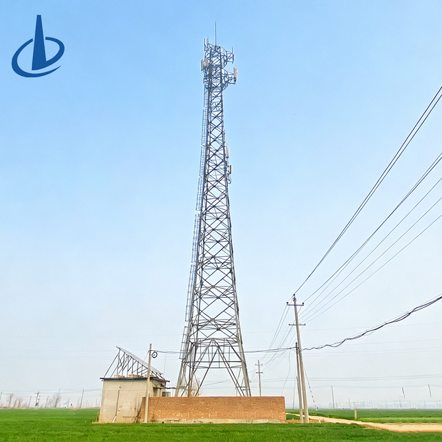 80 Meter Lattice Steel Telecommunication Tower with 4 Legs Self-supporting Hot Dip Galvanized Wind Speed 40M/S for Telecom Use