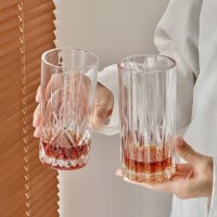 Verre à whisky nordique sculpté en gros – Tasse à boire haut de gamme pour whisky, thé, lait, bière, jus, long drinks – Idéal pour la maison, les restaurants et les bars