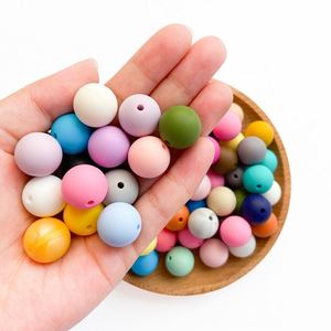 Good Quality Food Grade Dentition Baby Teething Loose 9mm 12mm 15mm Soft <b>Silicone</b> Loose <b>Bead</b> - Product Image 3