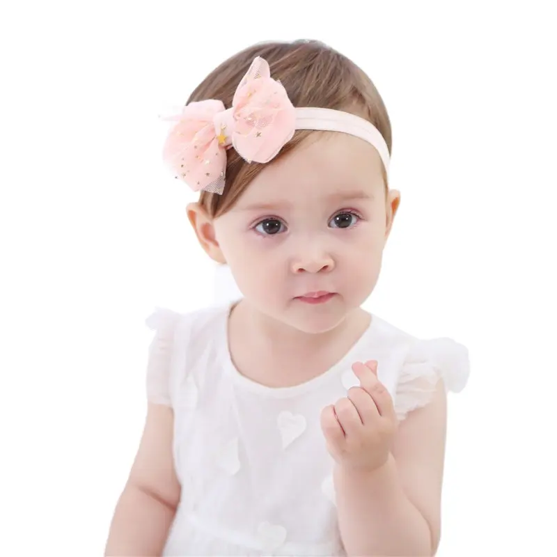 Toptan bebek dantel çiçek bebek kız yay hairband bantlar bebekler için