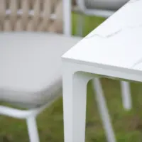 BKX 현대 세라믹 최고 알루미늄 구조 세라믹 식탁 장방형 백색 dinning 테이블 고정되는 대리석 실내 옥외 사용
