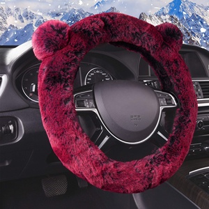Housse de volant noire en peluche Koala Bear, ajustement universel mignon et moelleux, convient à la plupart des voitures, suv, camions et fourgonnettes - Product Image 6