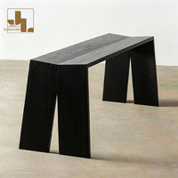 Banc de salle à manger noir de style nordique pour hôtel et restaurant, meuble en bois pour salon et maison