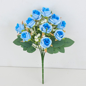 Fiori di mare 10 teste di eucalipto rosa seta artificiale Bouquet fatto a mano realistico morbido Versatile per la festa della mamma decorazione per la festa della mamma - Product Image 5