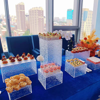 Ensemble de supports de présentation en acrylique pour buffet, cubes empilables pour la présentation des aliments