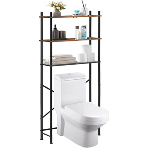 Étagère de rangement au sol noire sur mesure, taille personnalisée, pour placer du gel douche dans les toilettes 2025 - Product Image 2