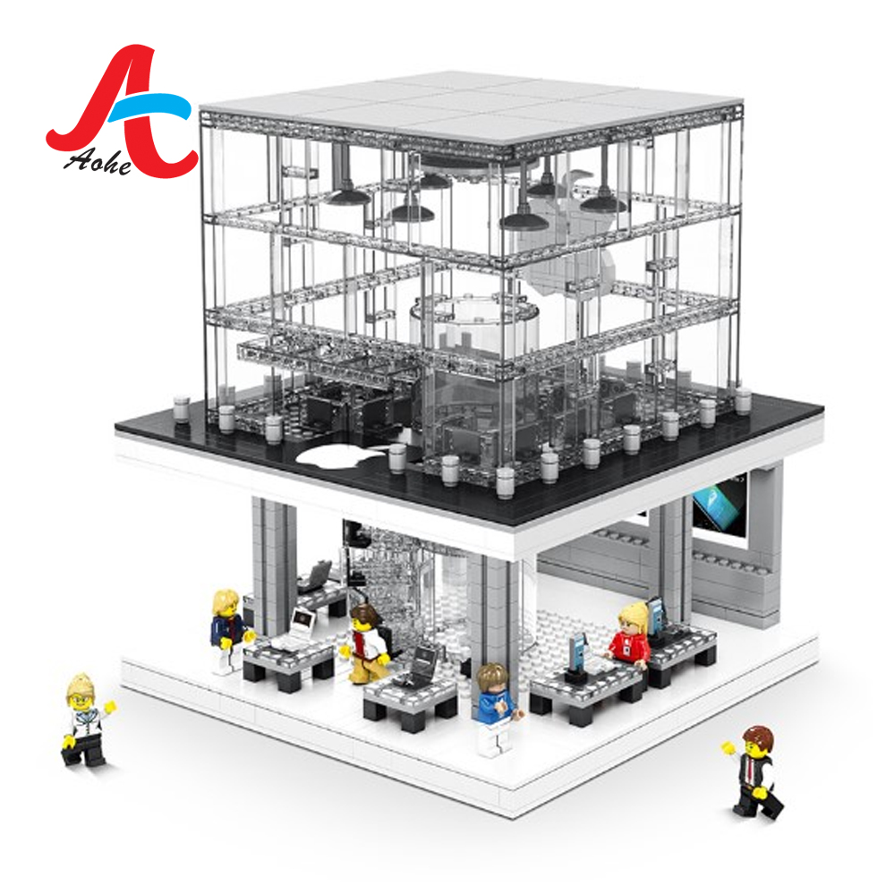 Конструктор Sembo street view из блоков Apple store, наборы строительных блоков, детские игрушки, подарки со светодиодной подсветкой