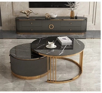 Ensemble de canapés modernes de luxe avec meuble TV et table basse, mobilier de salon pour unité de divertissement