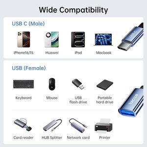 อะแดปเตอร์ Biaze USB-C เป็น USB OTG พร้อมพอร์ต USB ตัวเมีย สำหรับ MacBook Pro/Air และ iPhone 16 Pro Max/16 Plus/16e/15 - Product Image 5
