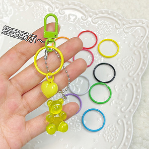 พวงกุญแจวงแหวนคู่ขนาด 25 มม. สีสันสดใส ทำจากโลหะผสม ใช้เป็นจี้ DIY สำหรับพวงกุญแจ - Product Image 1