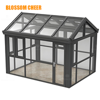 Serre portative moderne de jardin d'hiver vente chaude en aluminium verre trempé toit en acier véranda utilisation extérieure prix d'usine
