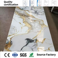 Panneaux muraux en plastique PVC imperméables et écologiques, design mural décoratif moderne pour l'intérieur, design mural en marbre UV pour hôtel