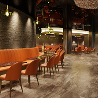 Ensemble de table en métal moderne et durable avec chaises et banc pour café, restaurant, hôtel, salon, salle à manger