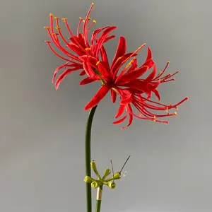 नई उत्पाद कृत्रिम रेशम लाल मकड़ी लिली फूल