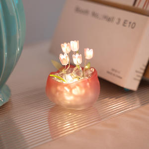Lámpara de mesa de tulipán LED, luz nocturna hecha a mano DIY, flor de simulación, atmósfera, luz de escritorio, flor romántica, regalo, café, decoración del hogar - Product Image 3